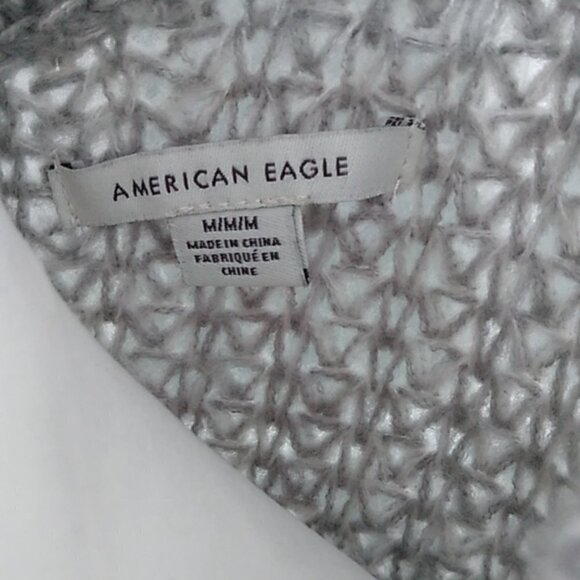 EUC American Eagle Gray Open Weave Oversized Sweater - Picture 9 of 14